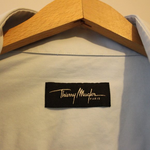 Thierry Mugler Paris Blue Shirt Size 43 - Picture 8 of 9
